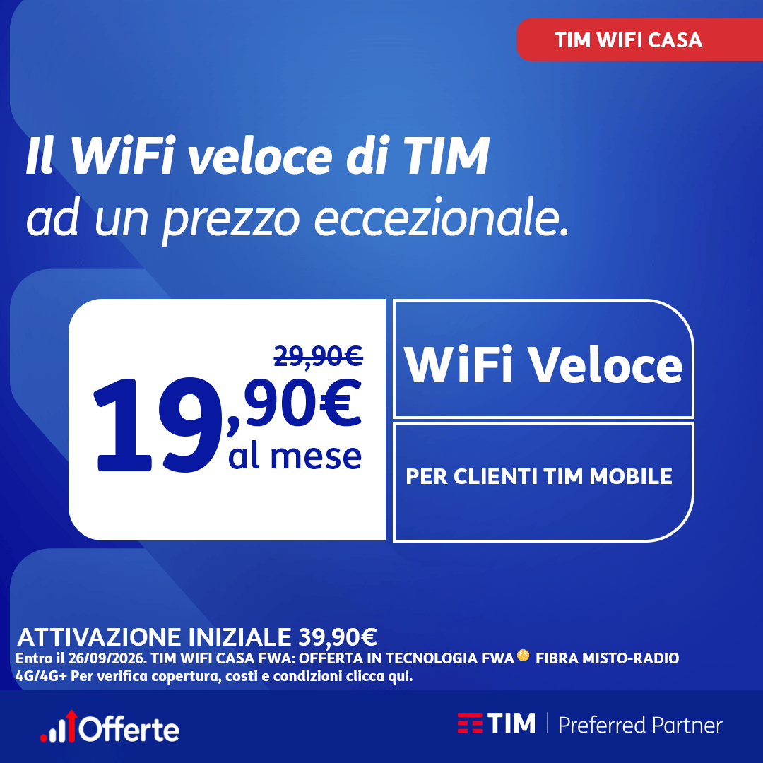 Offerta TIM WiFi Casa – Internet FWA a 19,90€/mese