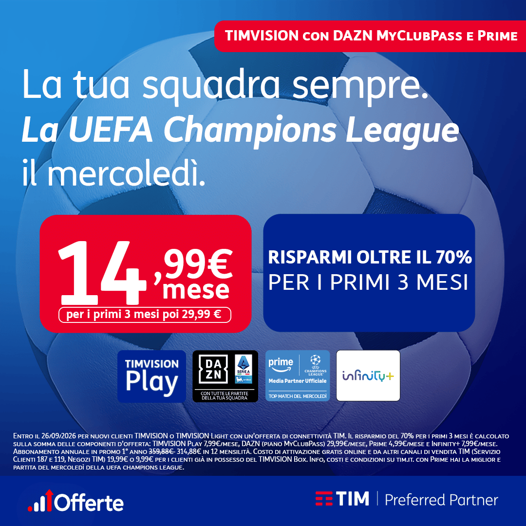 Offerta TIMVISION con DAZN MyClubPass